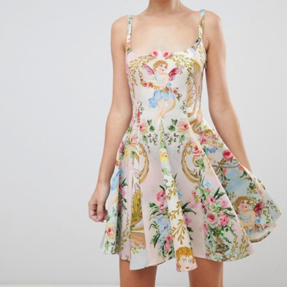 NWOT CHERUB Mini Skater Dress w/ Cutout Sweetheart